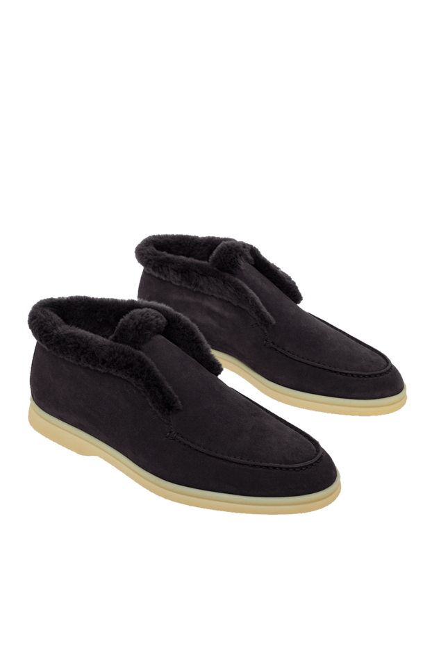 Loro Piana loafers women's nubuck and fur black 162050 - photo 3