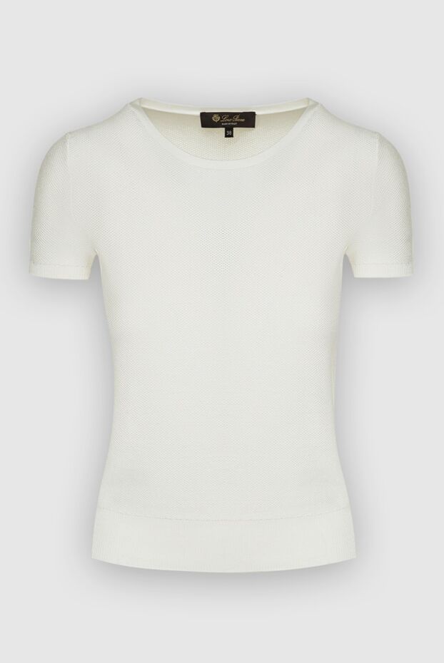 Loro Piana woman jumper with short sleeves made of silk and cotton, white for women buy with prices and photos 162070 - photo 1