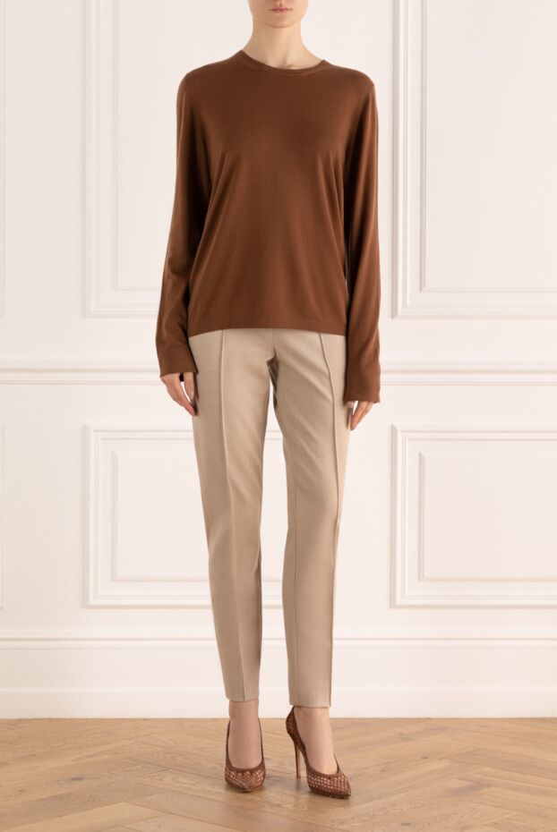 Loro Piana plain brown cashmere crew neck jumper 162123 - photo 3