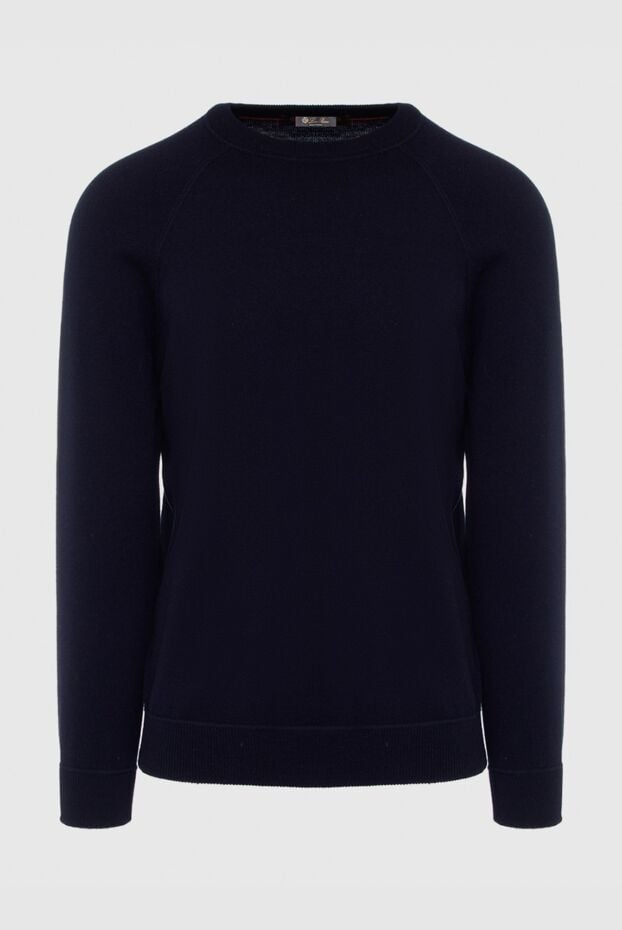 Loro Piana dark blue cashmere jumper with crew neck for men 162126 - photo 1