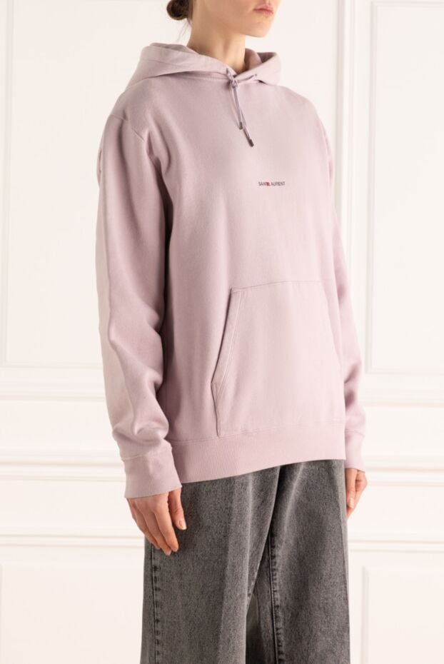 Saint Laurent pink cotton loose-fitting hoodie (markdown) 195653 - photo 3