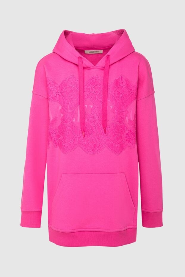 Valentino women's pink cotton hoodie with lace insert 162161 - photo 1