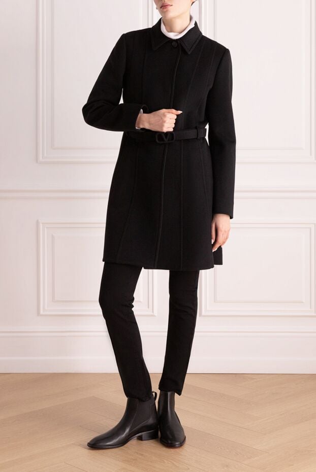 Valentino black wool and cashmere coat for women 162165 - photo 2