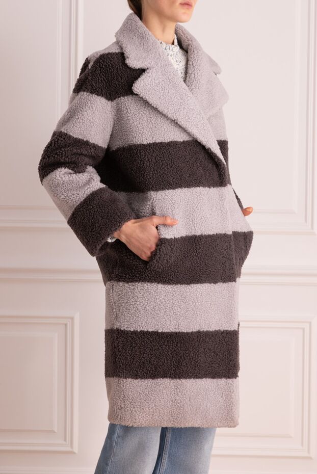 Rocco Ragni gray wool and polyamide coat for women 162301 - photo 3