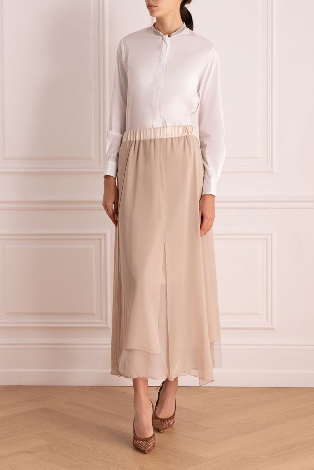 Rocco Ragni women's blouse with gray shimmering collar white 162314 - photo 2