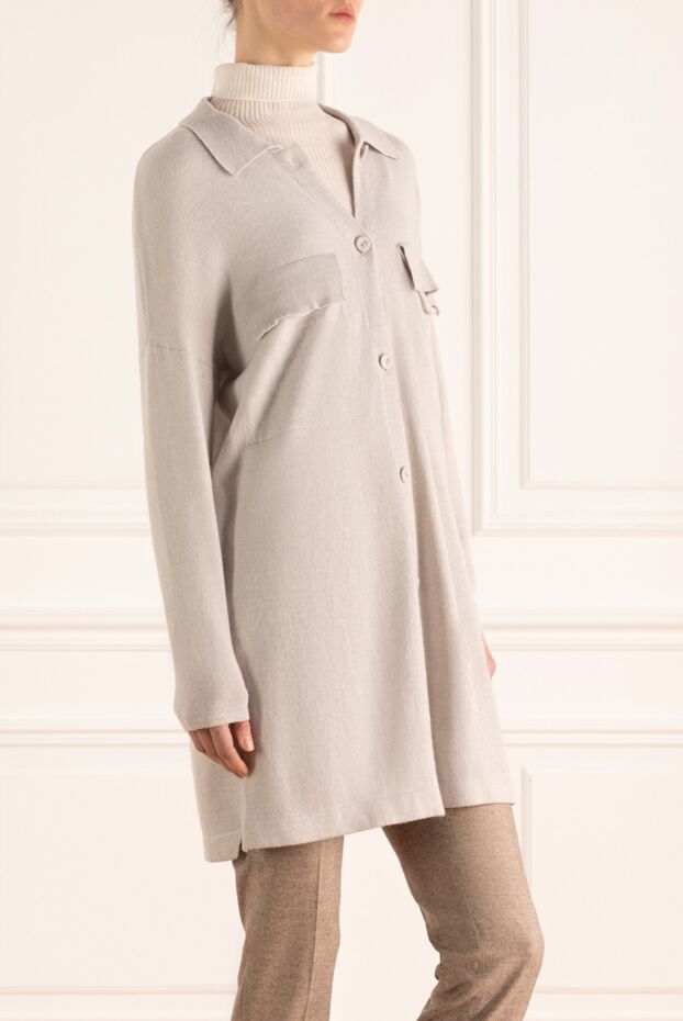 Rocco Ragni shirt-style cardigan made of wool, silk and cashmere with patch pockets and buttons 162315 - photo 3