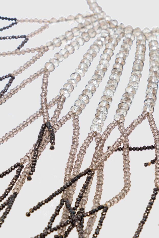 Rocco Ragni waterfall necklace for women gray with black crystals 162316 - photo 3