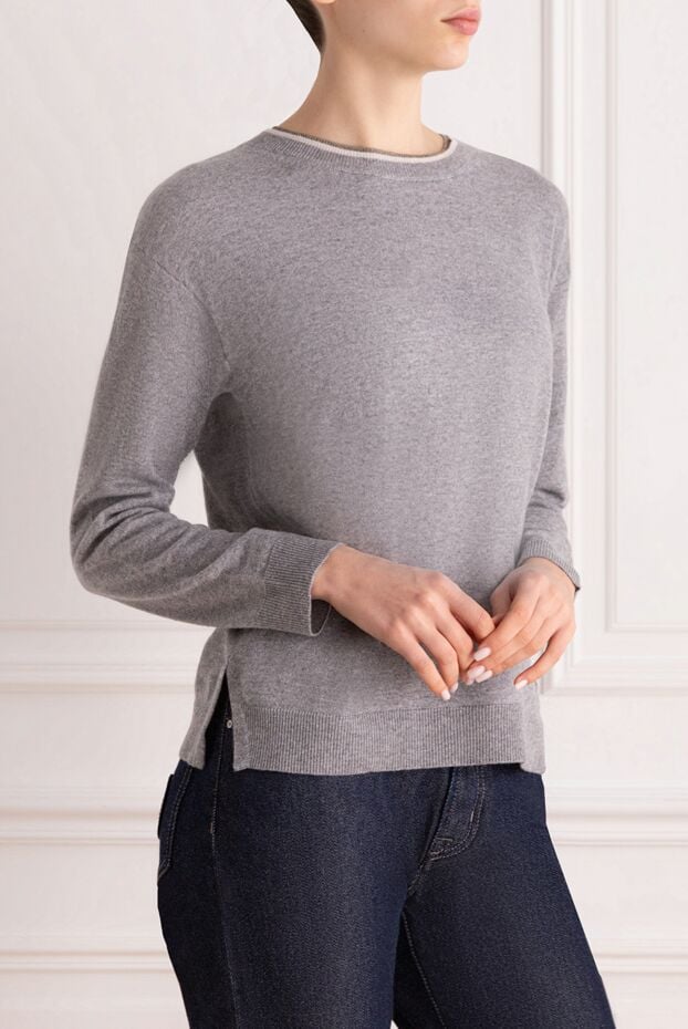 Tonet gray womens jumper with side slits 162345 - photo 3