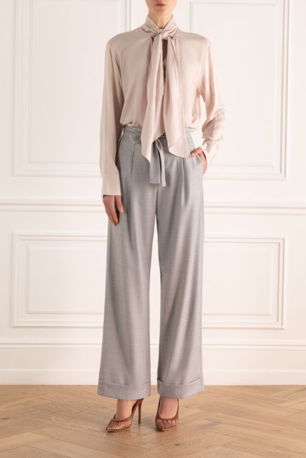 Tonet women's blouse with a scarf beige 162347 - photo 2