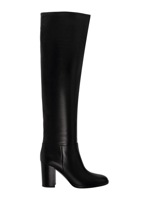 Gianvito Rossi boots women's high leather on square heel black 162356 - photo 1