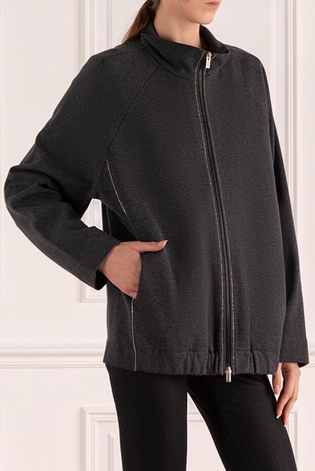 Peserico sweatshirt made of cotton and nylon gray for women 162435 - photo 3