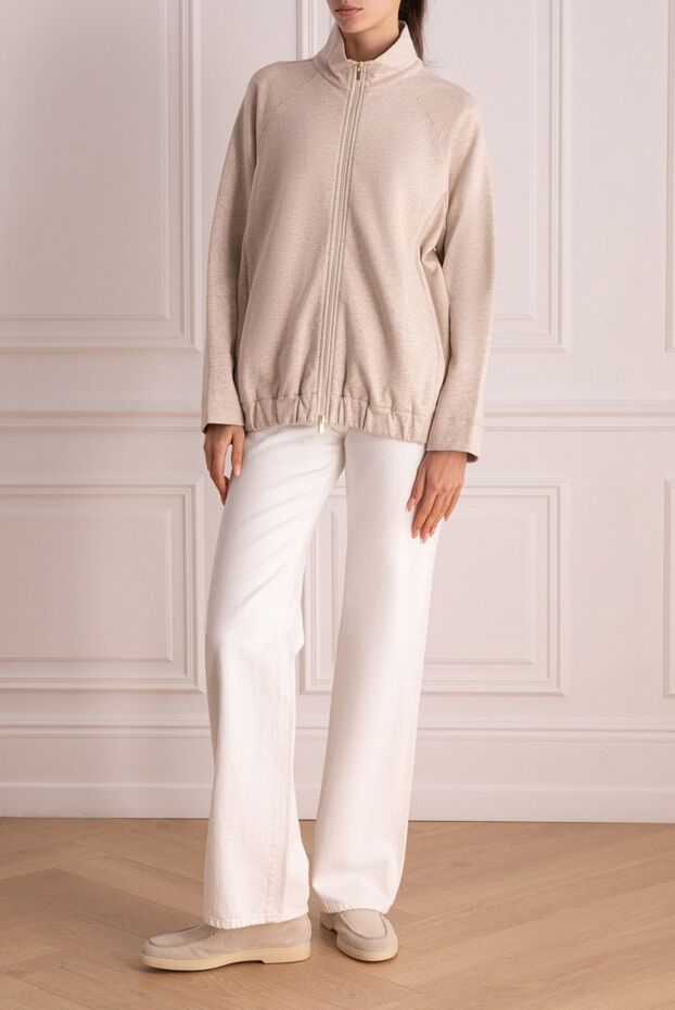 Peserico sweatshirt made of cotton and nylon beige for women 162437 - photo 2