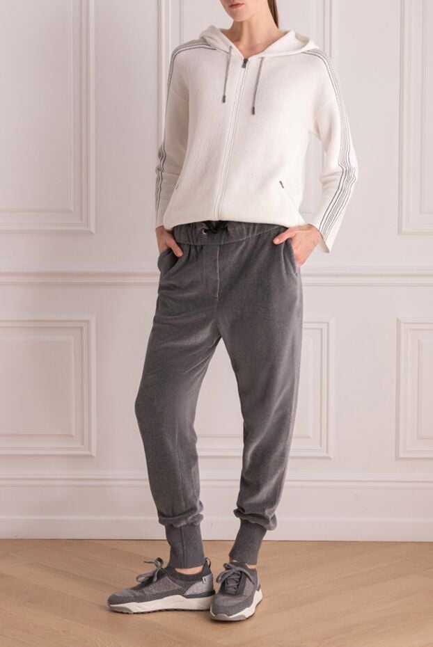 Cappellini gray women's sports pants with cuffs and a comfortable fit 162453 - photo 2