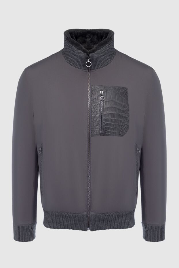 Seraphin man jacket with fur in nylon and leather gray for men buy with prices and photos 162474 - photo 1