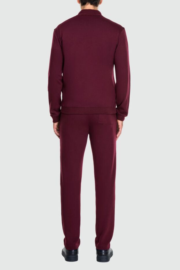 Cesare di Napoli mens burgundy cotton knit tracksuit with stand-up collar 162521 - photo 3