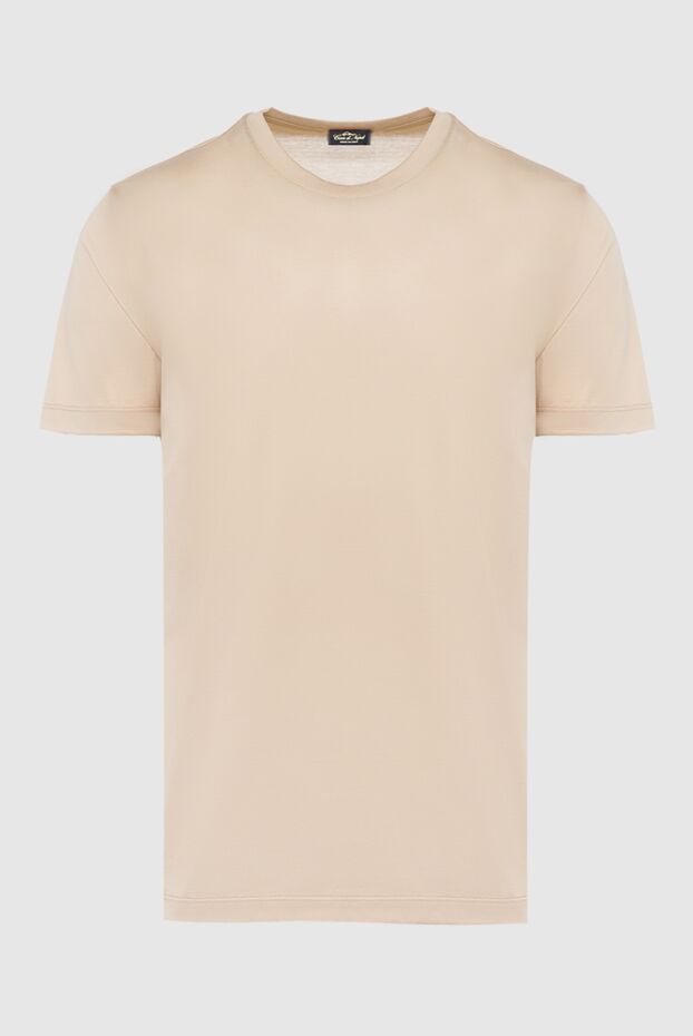 Cesare di Napoli man beige cotton t-shirt for men buy with prices and photos 162527 - photo 1