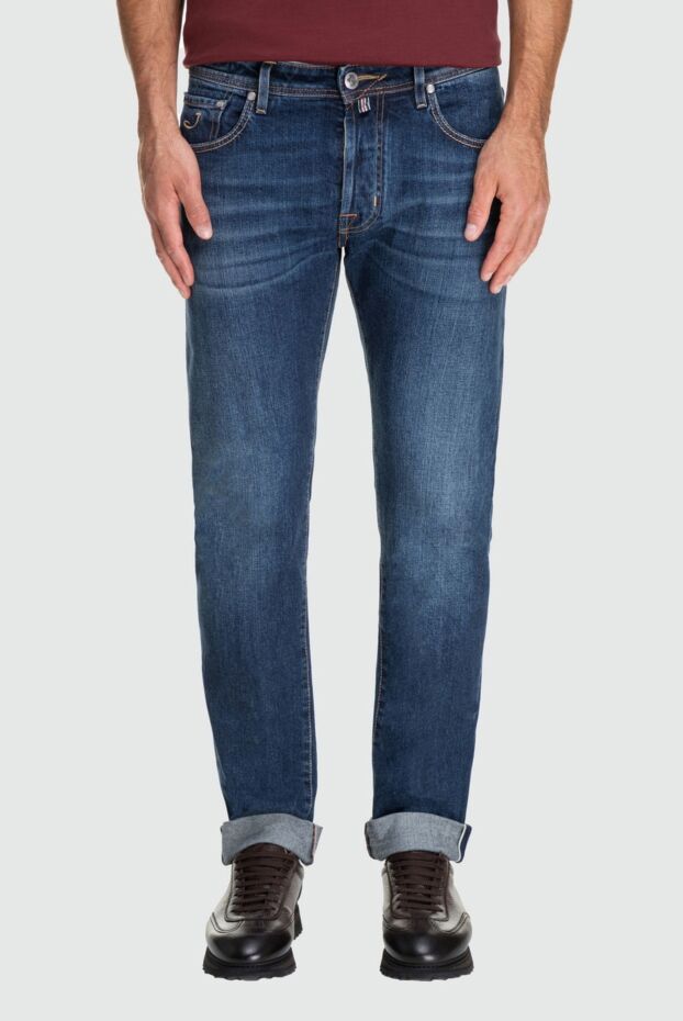 Jacob Cohen men's straight cut jeans with turn-ups and a pocket square 162540 - photo 3