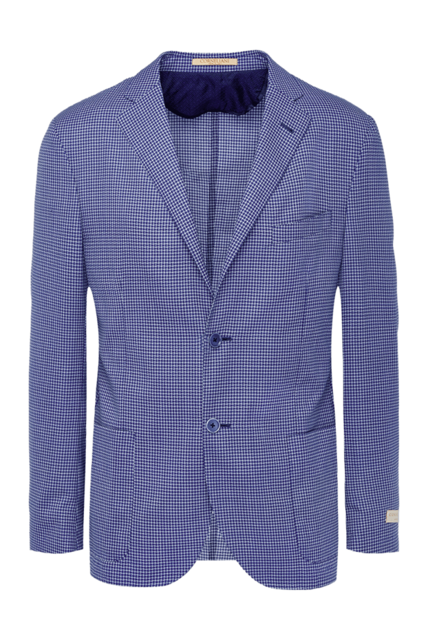 Corneliani піджак у синю гусячу лапку з легкої вовни з підкладкою 162595 - фото 1