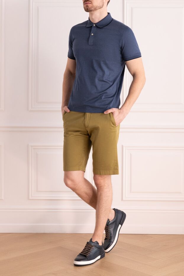 Corneliani men's classic cotton shorts in khaki 162600 - photo 2