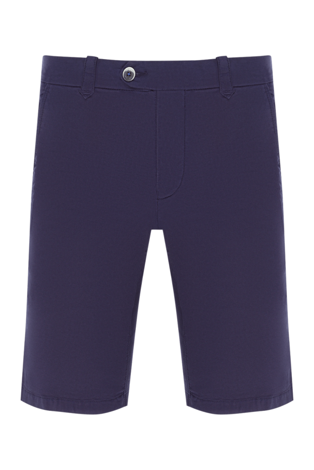 Шорты из гладкого хлопка с добавлением эластана в ультрамариновом тоне - фото 1