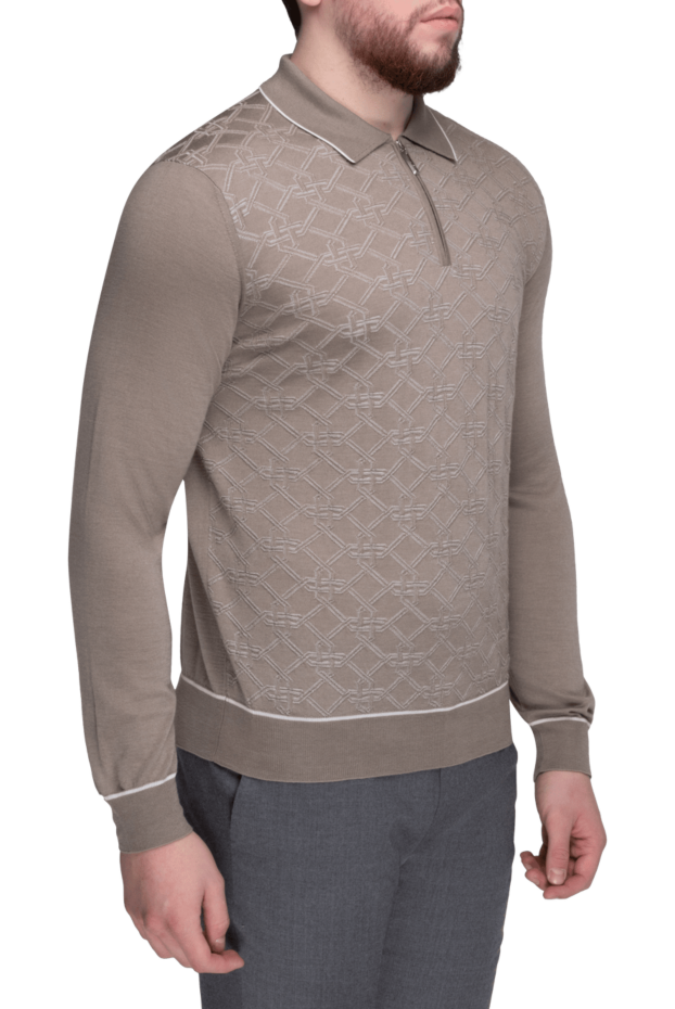 Stefano Ricci brown long sleeve polo shirt with 3d pattern 162642 - photo 3