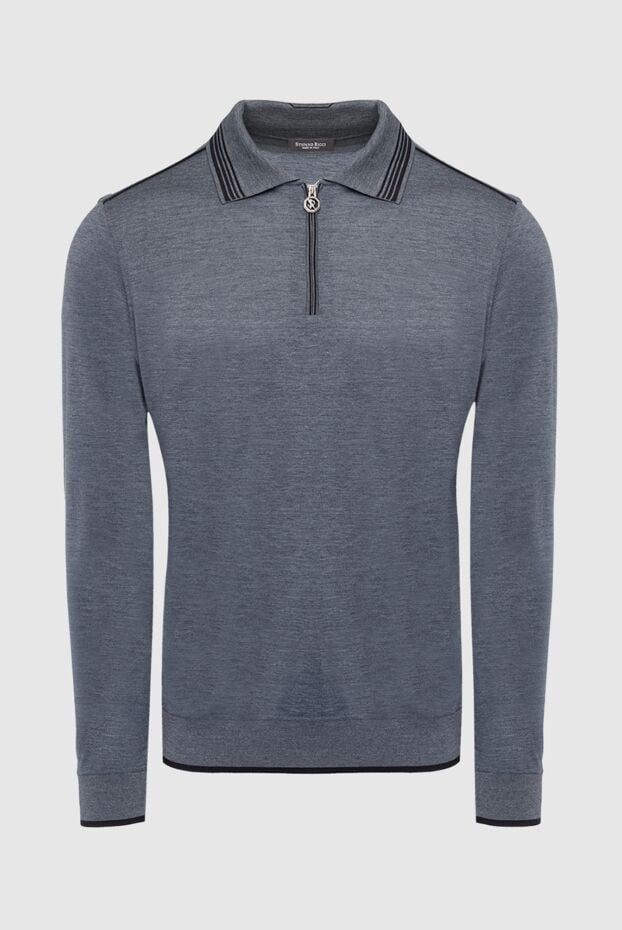 Stefano Ricci long-sleeved polo from silk and cashmere gray for men 162645 - photo 1