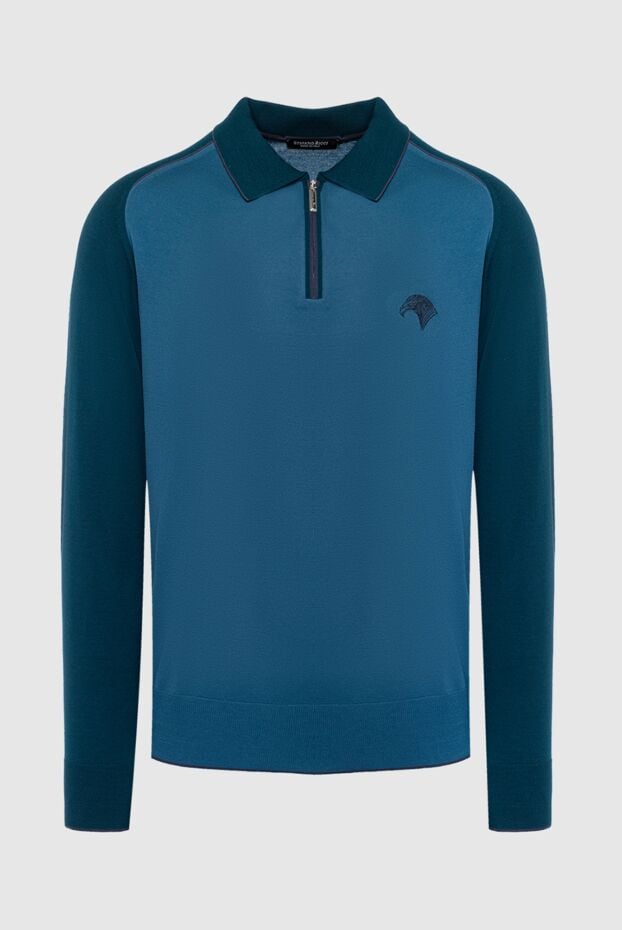 Stefano Ricci polo with long sleeves made of wool blue for men 162657 - photo 1