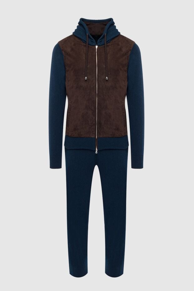 Cesare di Napoli men's sports suit made of wool, viscose and cashmere blue 162682 - photo 1