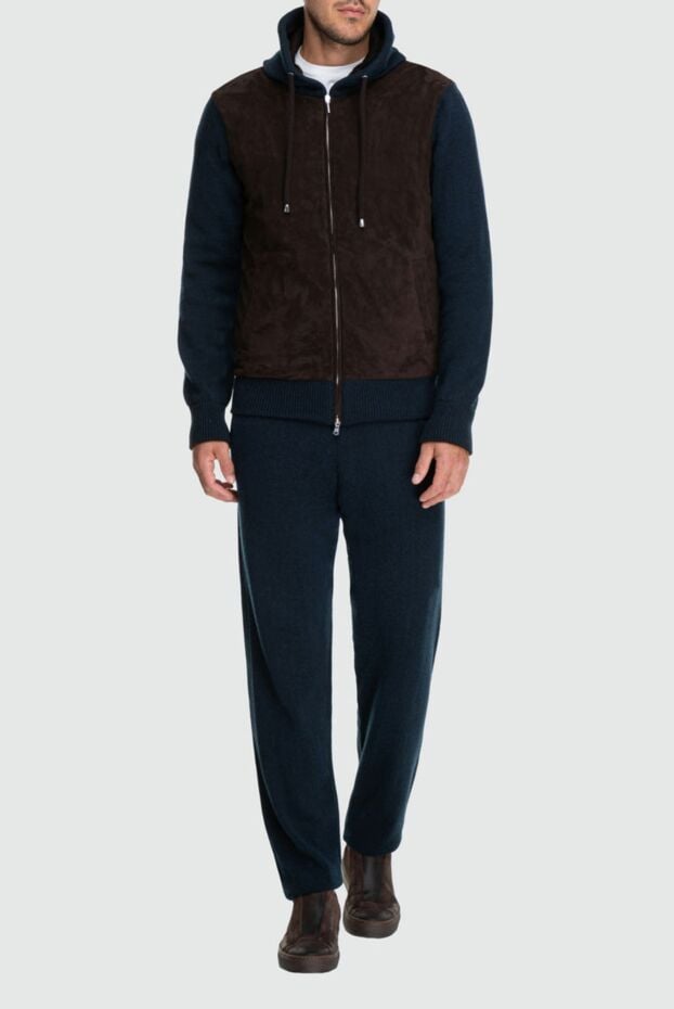 Cesare di Napoli men's sports suit made of wool, viscose and cashmere blue 162682 - photo 2