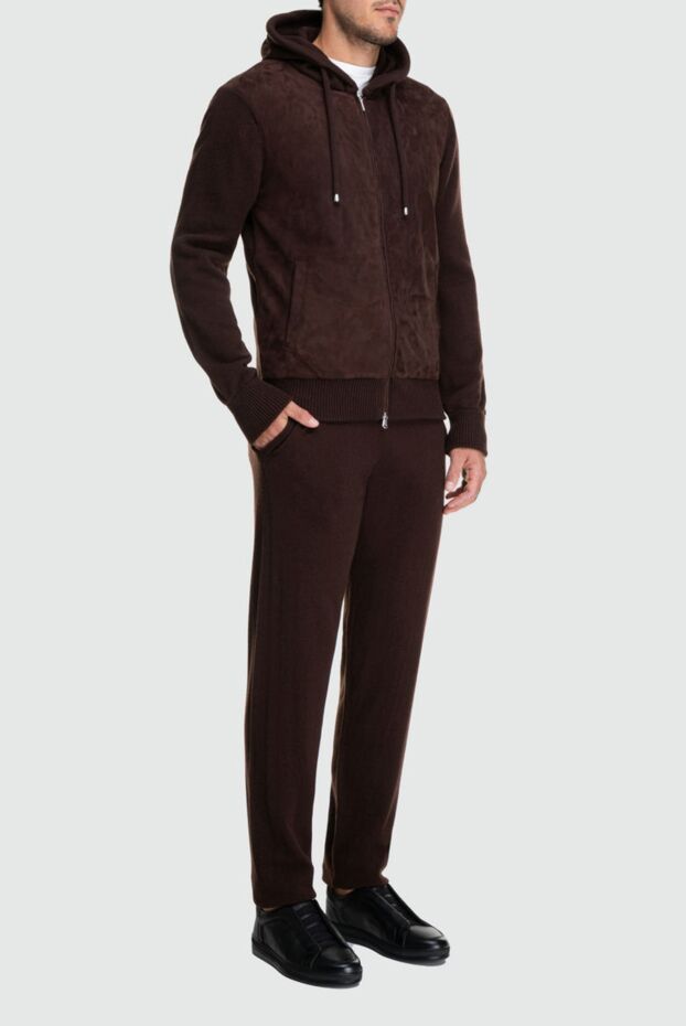 Cesare di Napoli man men's sports suit made of wool, viscose and cashmere, brown buy with prices and photos 162683 - photo 2
