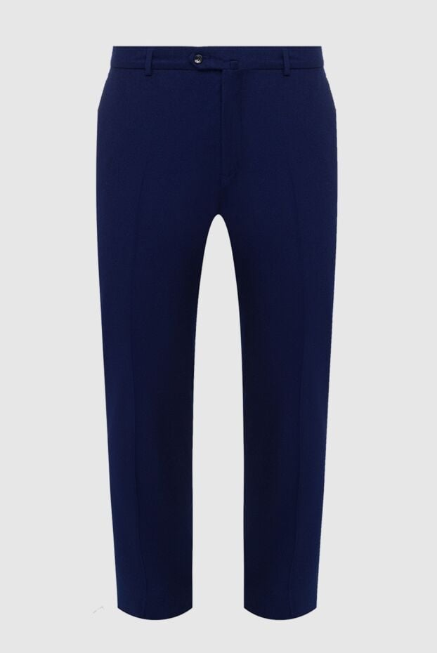 Lubiam men's dark blue wool trousers with a classic fit 162725 - photo 1