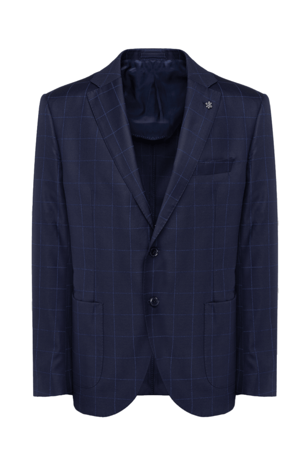 Lubiam dark blue wool jacket with geometric pattern 162730 - photo 1