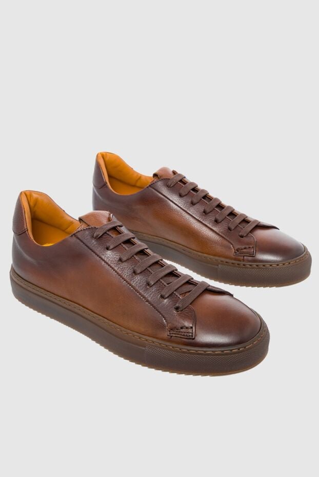 Doucal`s classic warm leather sneakers with wax laces 162786 - photo 3