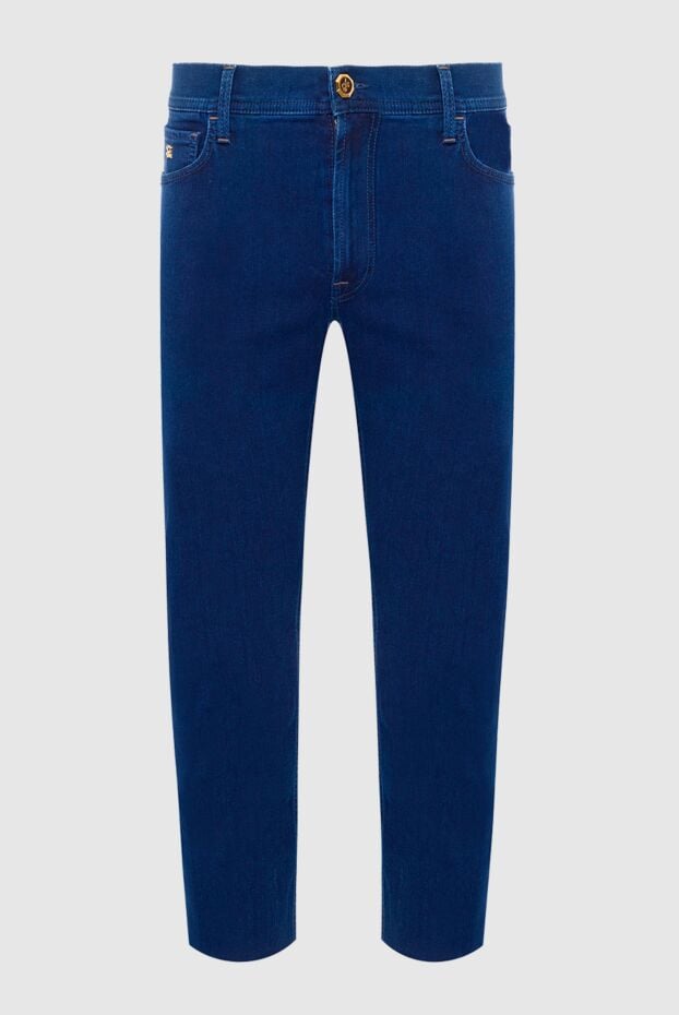 Men's dark blue cotton jeans - photo 1