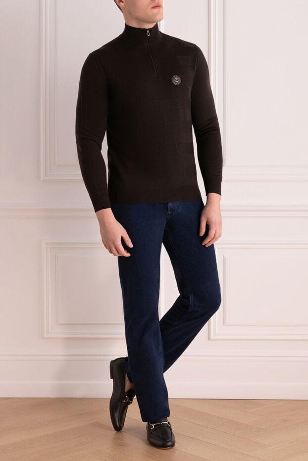Men's dark blue cotton jeans - photo 2