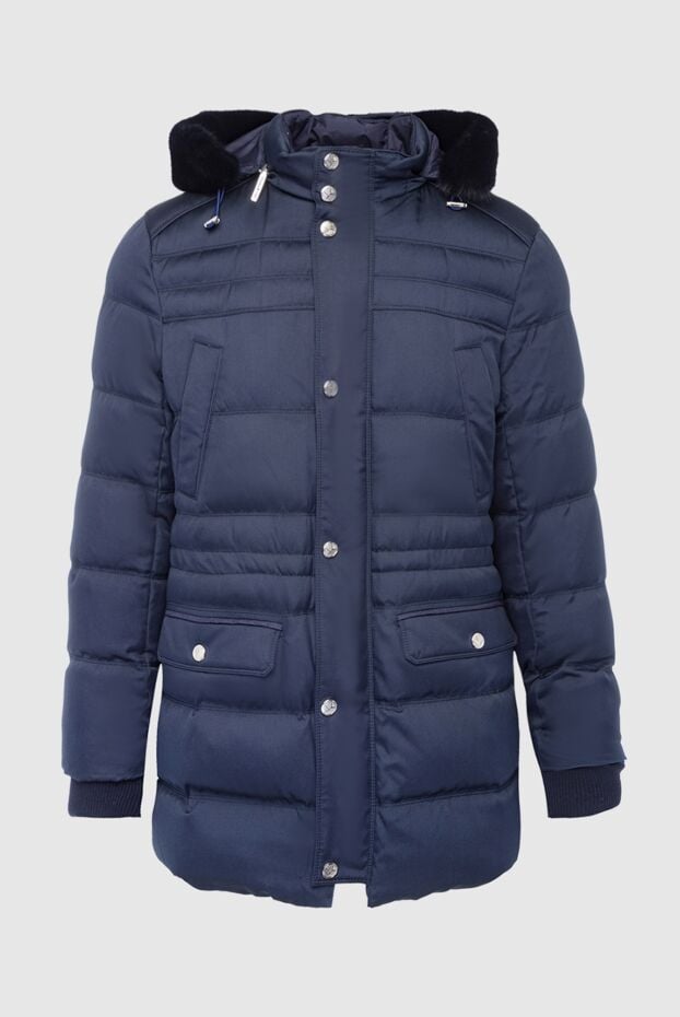 Stefano Ricci men's down jacket made of cashmere, silk and mink blue 162890 - photo 1