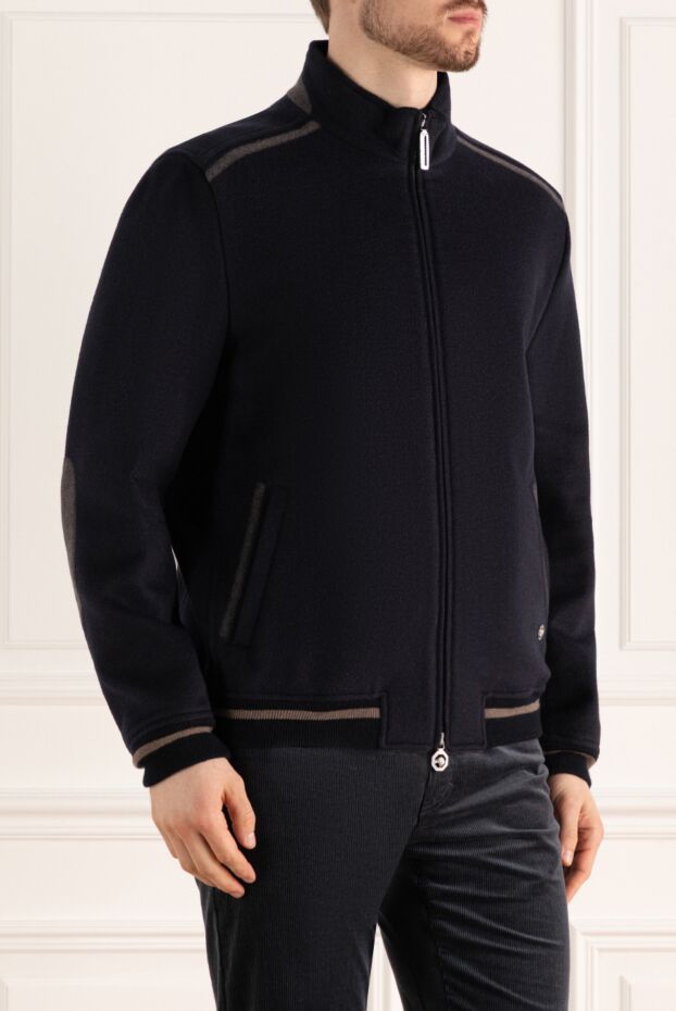 Stefano Ricci dark blue cashmere jacket with decorative inserts on the shoulders 162905 - photo 3