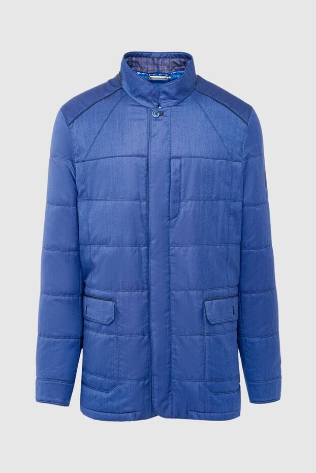 Stefano Ricci men's blue silk, cashmere, leather and linen jacket 162908 - photo 1