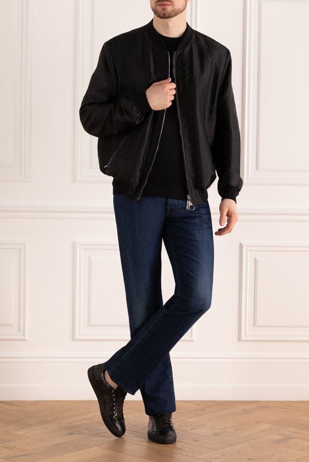 Stefano Ricci black silk bomber jacket with jacquard pattern 162913 - photo 2