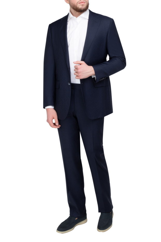 Men's suit made of wool blue - photo 2