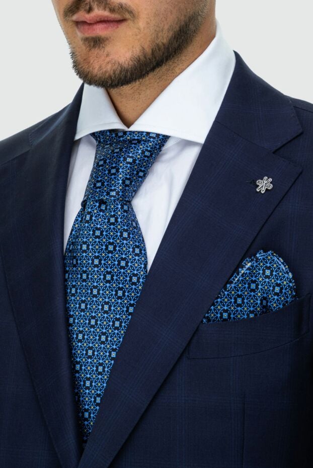 Stefano Ricci men's blue tie with mosaic pattern 162938 - photo 2