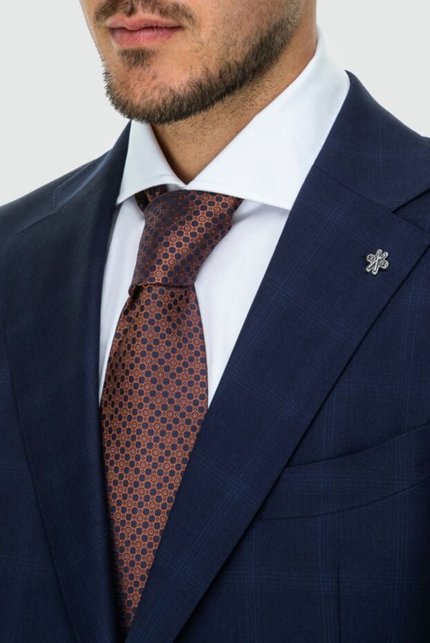 Stefano Ricci men's blue and purple tie made of thick silk with a contrasting micro-pattern 162960 - photo 2