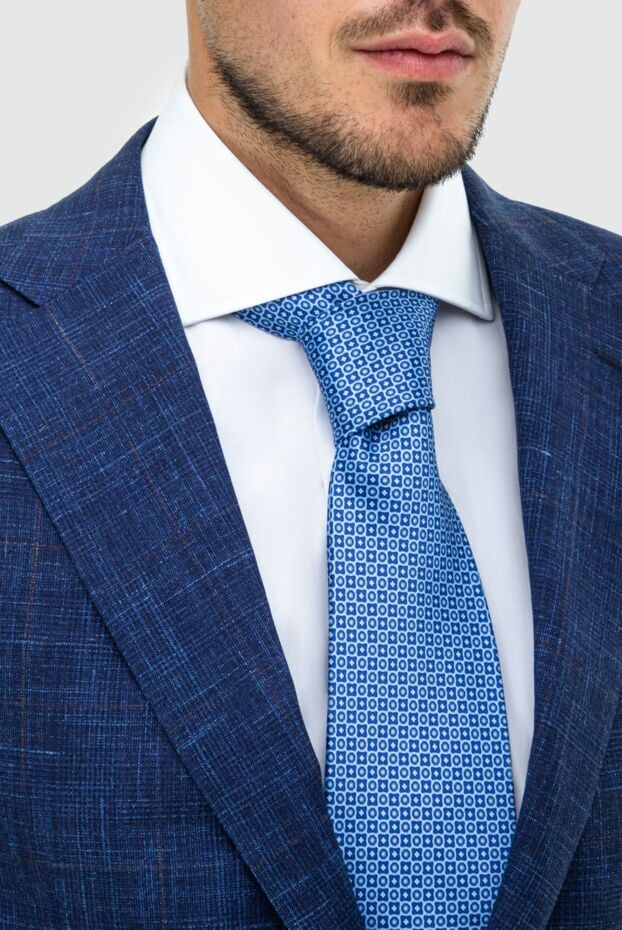 Stefano Ricci silk tie in blue and light blue with detailed pattern 162971 - photo 2