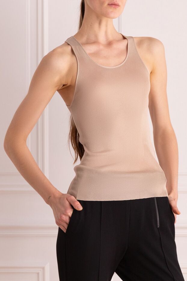 Tom Ford women's beige viscose tank top with smooth texture 163033 - photo 3