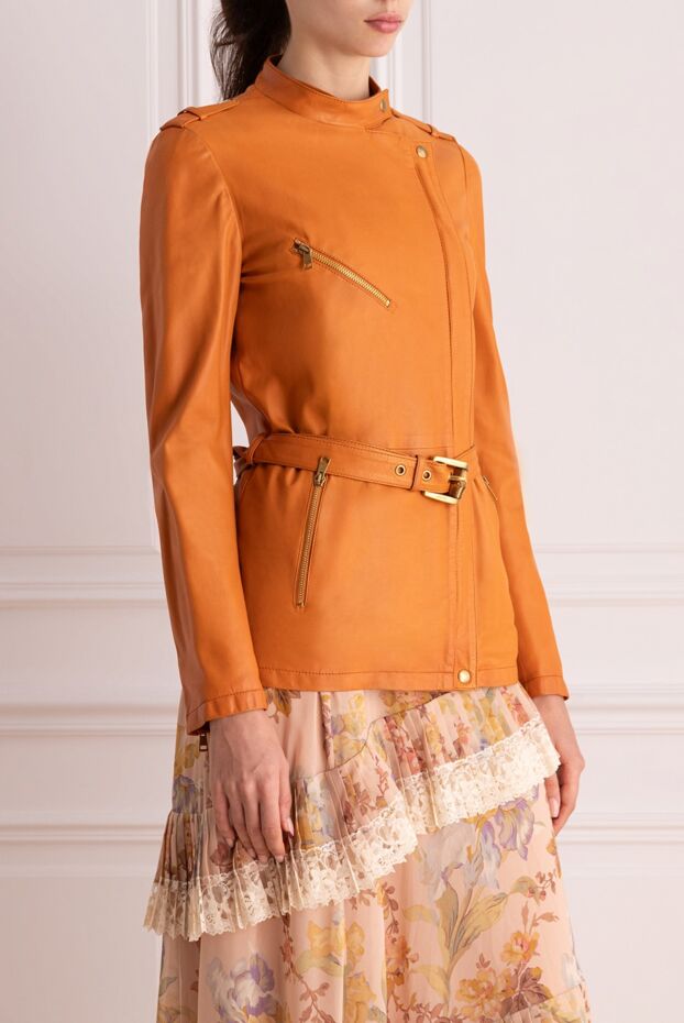 Gucci orange genuine leather jacket for women 163144 - photo 3