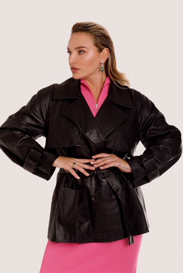 Max&Moi double-breasted jacket made of soft leather with wide lapels 163161 - photo 2