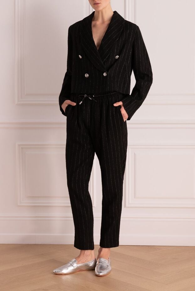 Max&Moi black striped women's suit with double-breasted jacket 163163 - photo 2