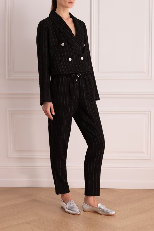 Max&Moi black striped women's suit with double-breasted jacket 163163 - photo 3