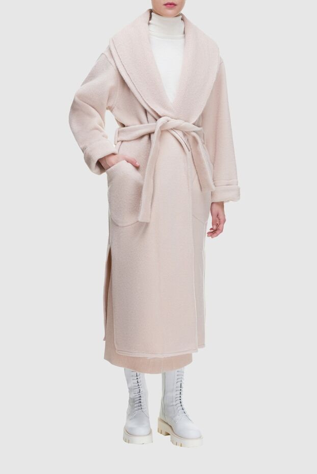 Panicale woman women's beige wool and polyamide coat buy with prices and photos 163250 - photo 2