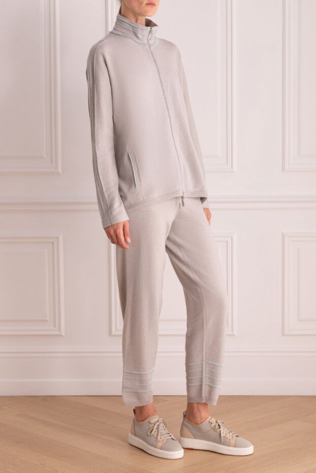 Panicale women's walking suit with knitted trim and straight trousers 163254 - photo 3